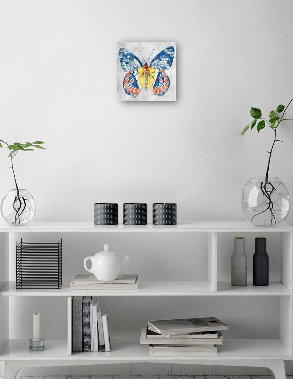 Cuadro decorativo Papillon Fleurs II técnica mixta Vida Silvestre 2