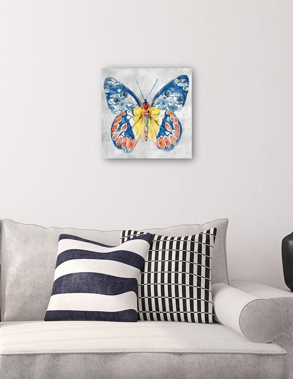 Cuadro decorativo Papillon Fleurs II técnica mixta Vida Silvestre 4