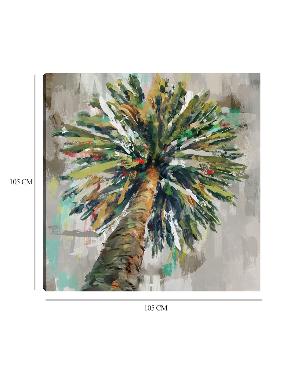 Cuadro decorativo Palma caleidoscopio técnica mixta Trópico 3