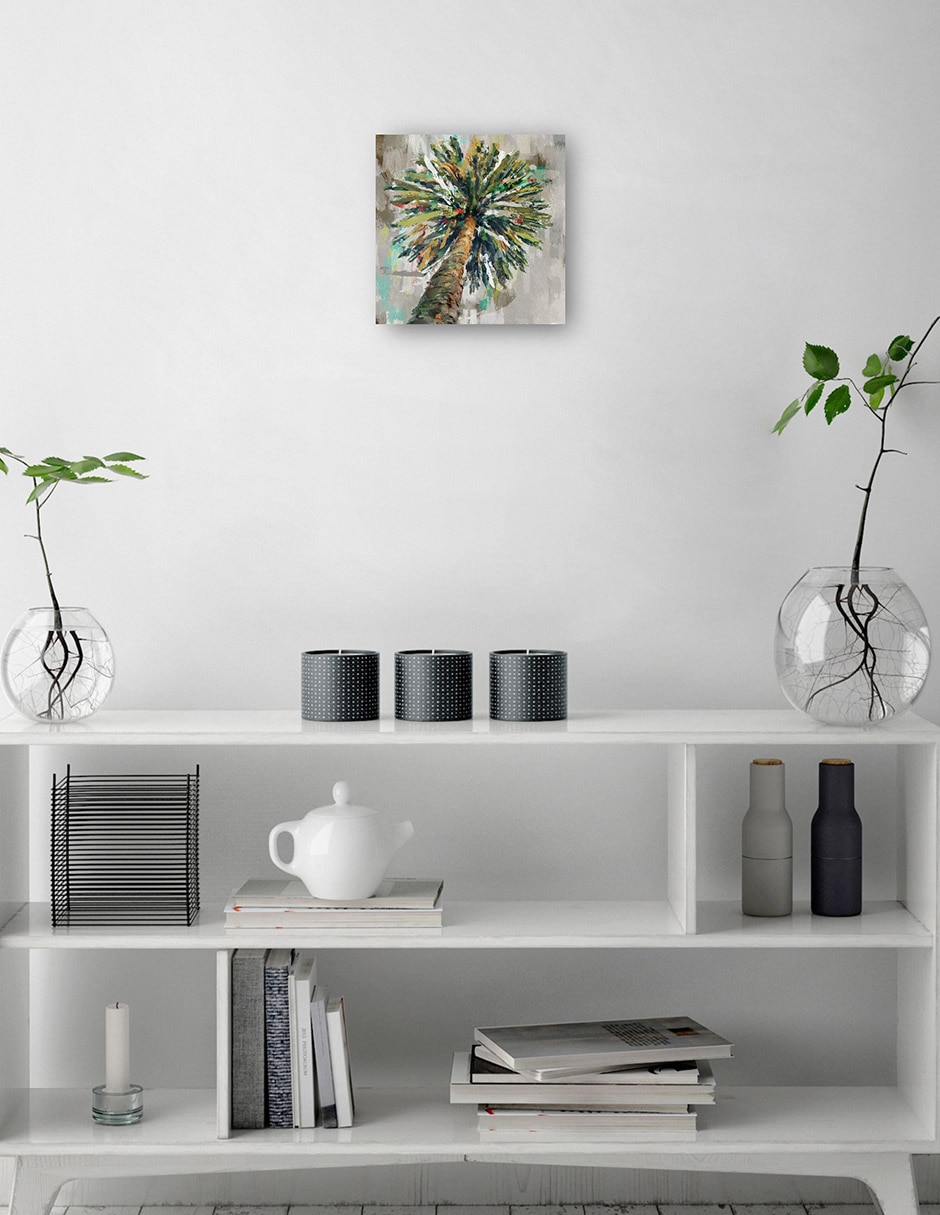 Cuadro decorativo Palma caleidoscopio técnica mixta Trópico 2