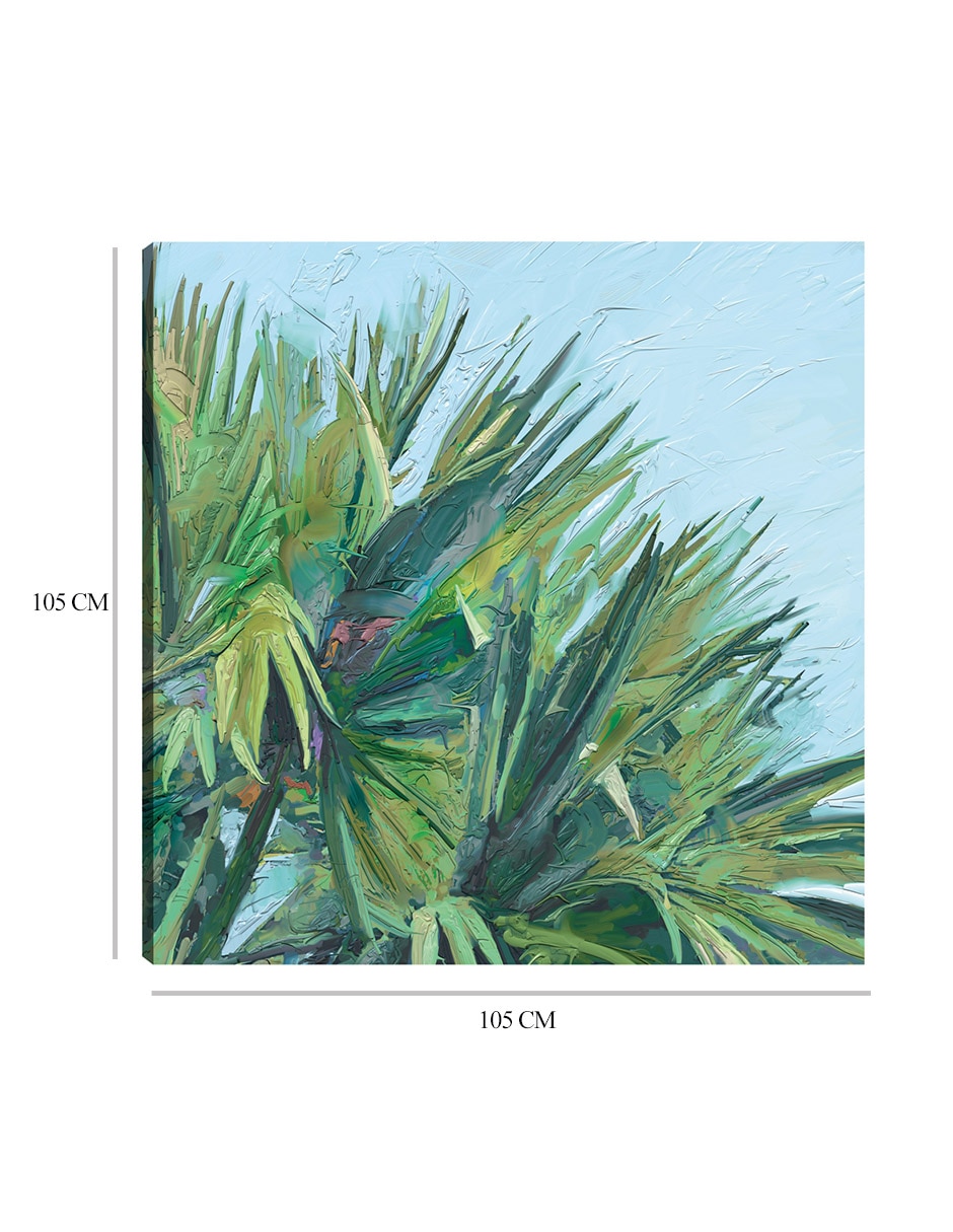Cuadro decorativo Palma pintada técnica mixta Palmas 2