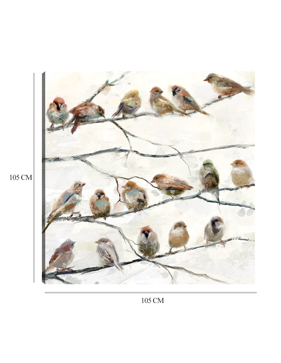 Cuadro decorativo Pájaros del mismo plumaje técnica mixta Aves Silvestres 2