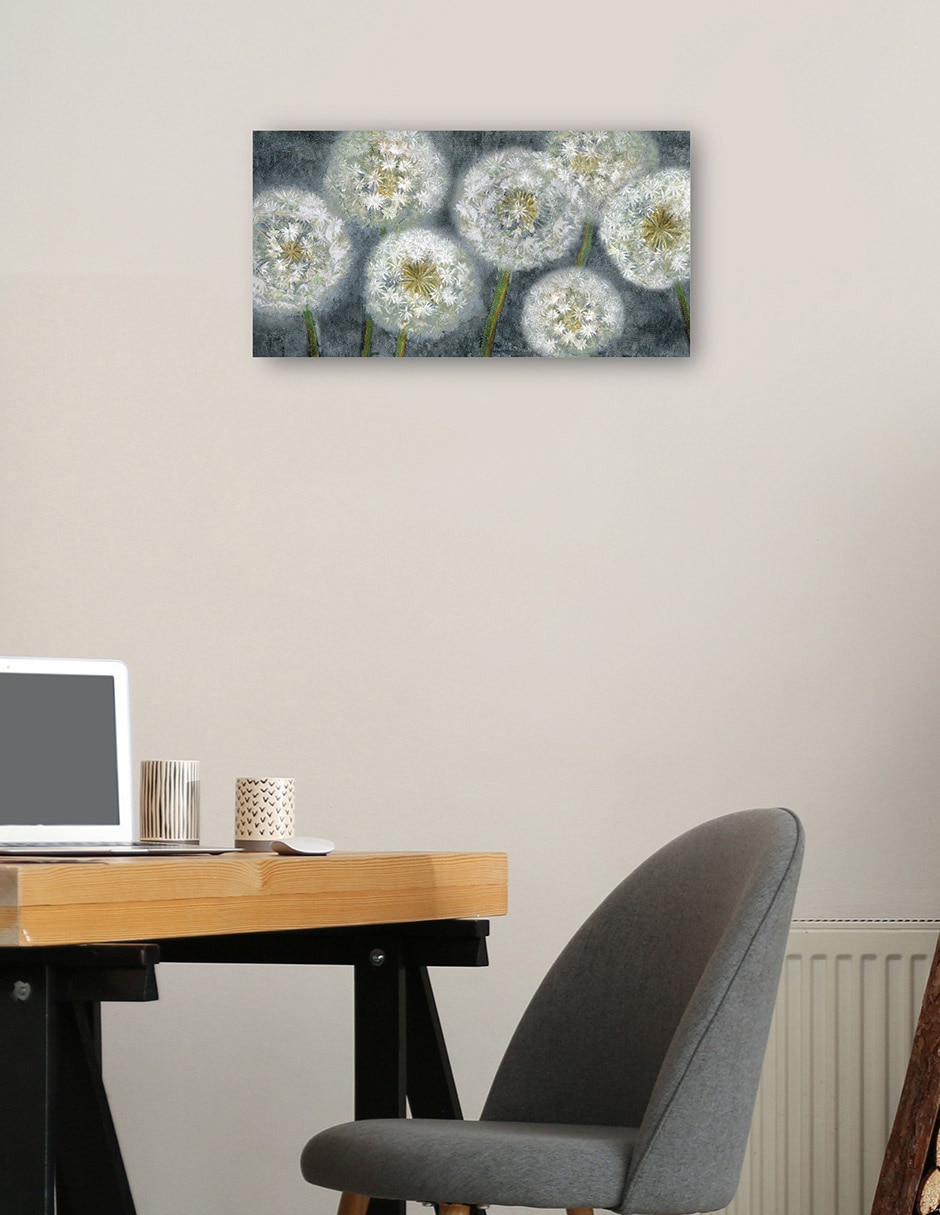 Cuadro decorativo Panel azul Tres deseos técnica mixta Floración 2