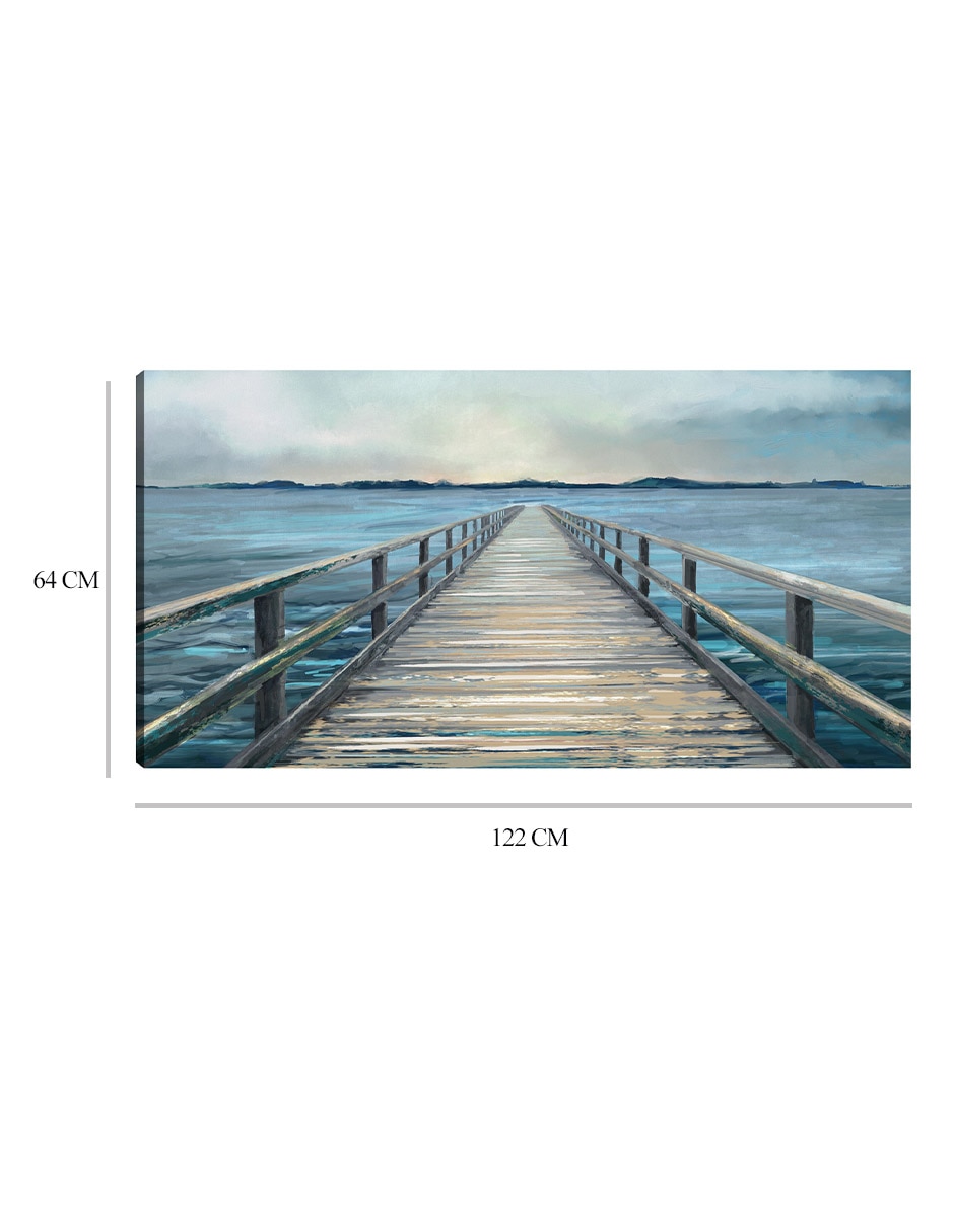 Cuadro decorativo Panel de horizonte costero I técnica mixta Muelles 2