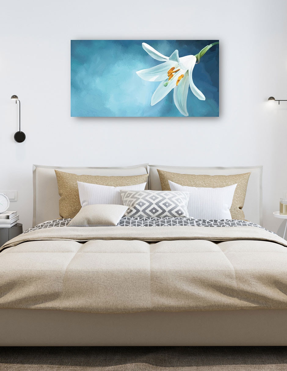 Cuadro decorativo Panel de lirio moderno suave técnica mixta Floración 6