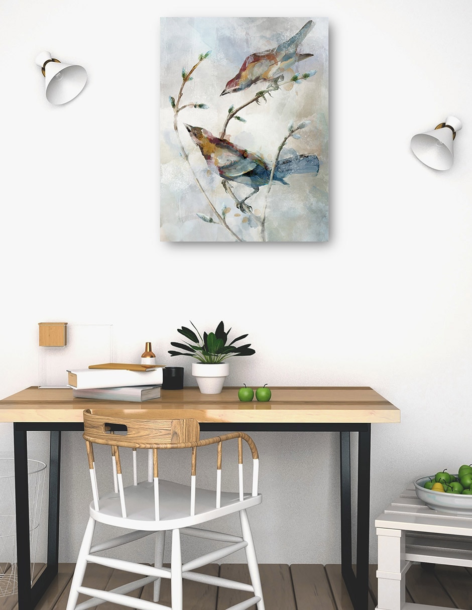 Cuadro decorativo Parejas posadas I técnica mixta Aves Silvestres 4