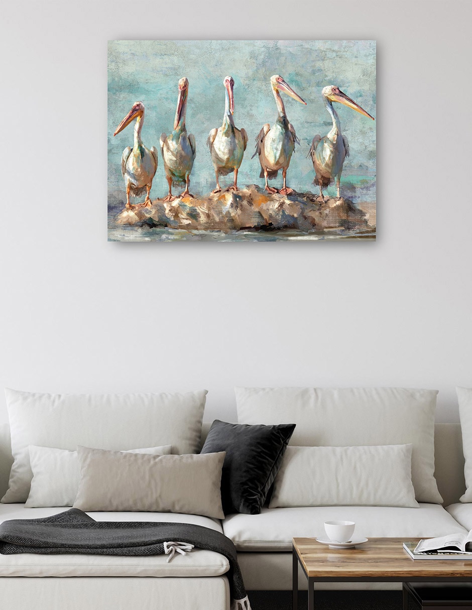 Cuadro decorativo Pausa pelícano técnica mixta Aves Silvestres 5