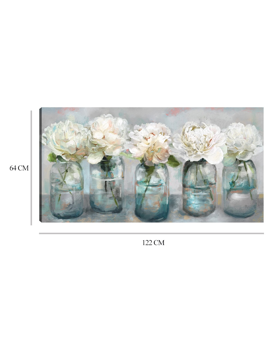 Cuadro decorativo Peonías recién recogidas técnica mixta Floreros 2
