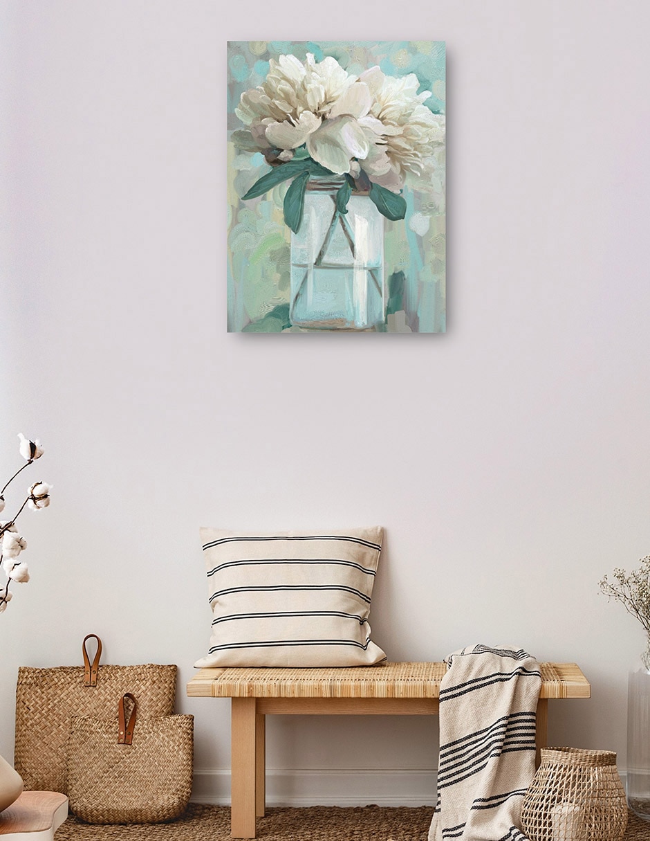 Cuadro decorativo Peonías de granja I técnica mixta Floreros 3