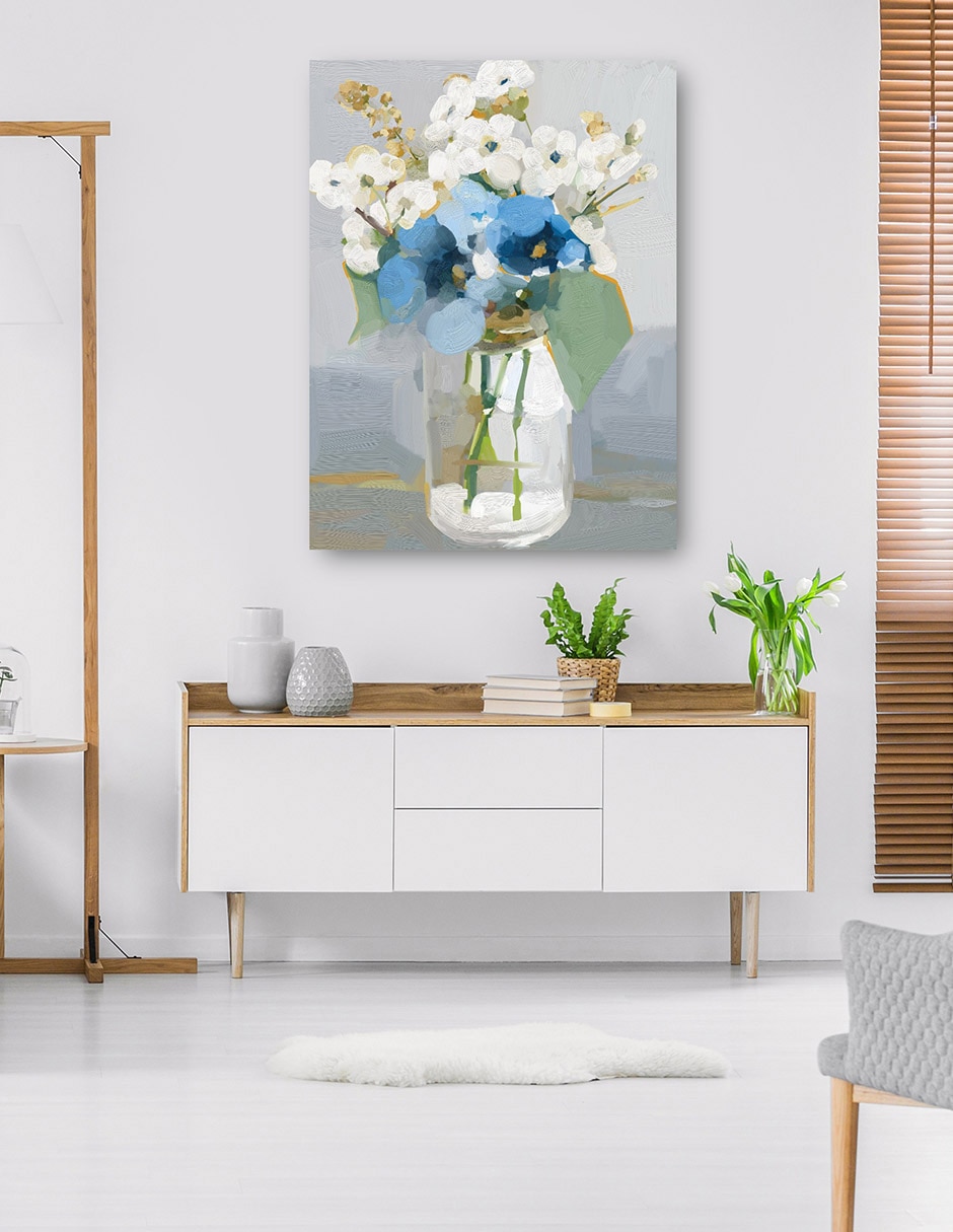 Cuadro decorativo Pequeñas flores IV técnica mixta Floreros 6