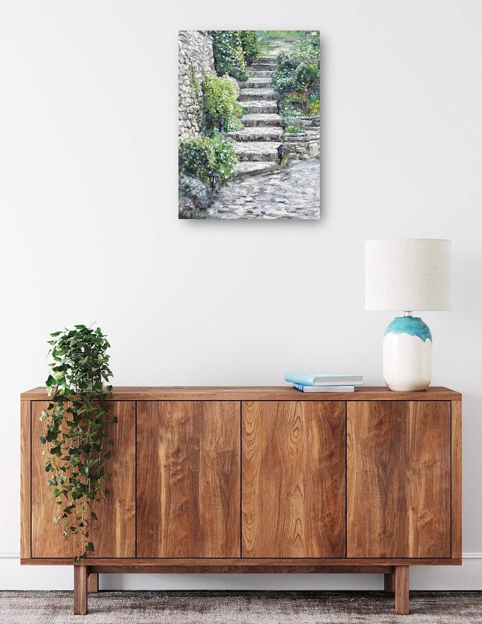 Cuadro decorativo Pasos de jardín técnica mixta Lugares 2