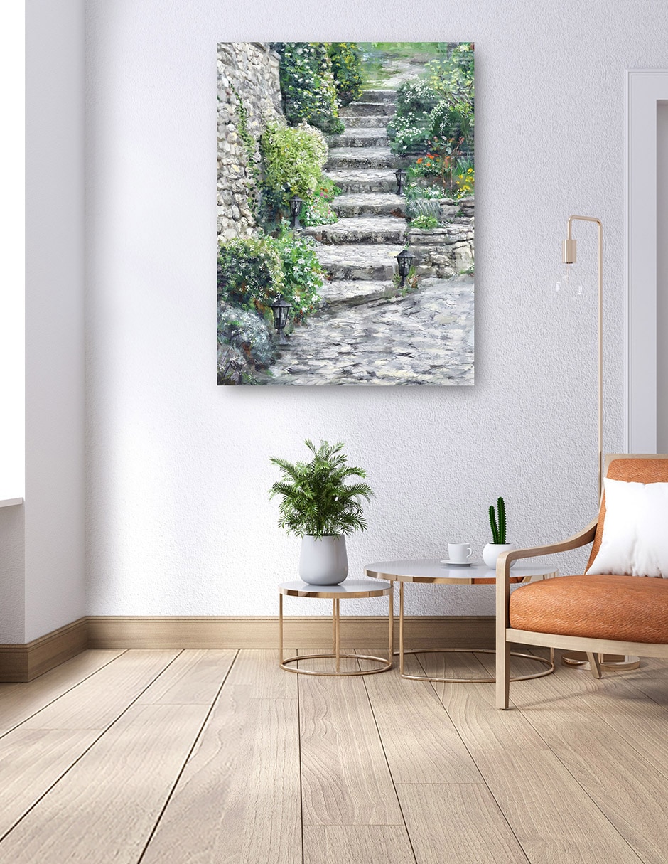 Cuadro decorativo Pasos de jardín técnica mixta Lugares 6