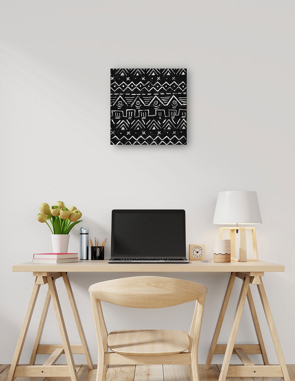 Cuadro decorativo Patrones de tela de barro I técnica mixta Formas 4