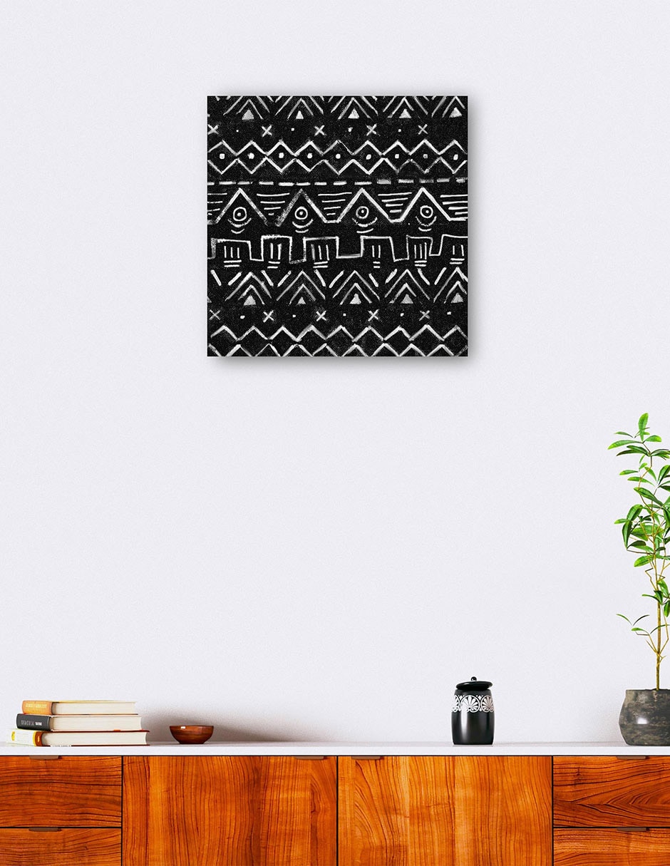 Cuadro decorativo Patrones de tela de barro I técnica mixta Formas 6