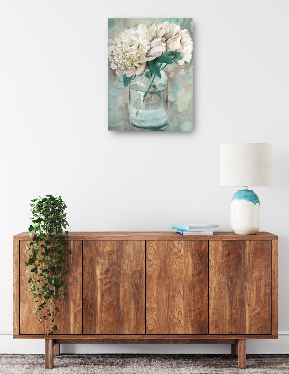 Cuadro decorativo Peonías de granja II técnica mixta Floreros 2
