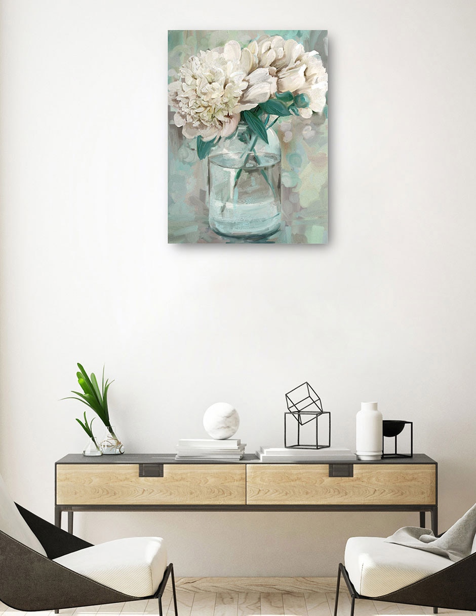 Cuadro decorativo Peonías de granja II técnica mixta Floreros 3