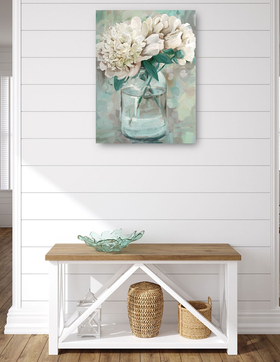 Cuadro decorativo Peonías de granja II técnica mixta Floreros 4