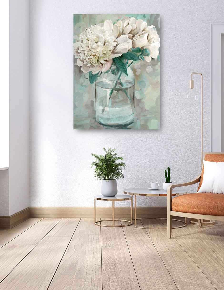Cuadro decorativo Peonías de granja II técnica mixta Floreros 6