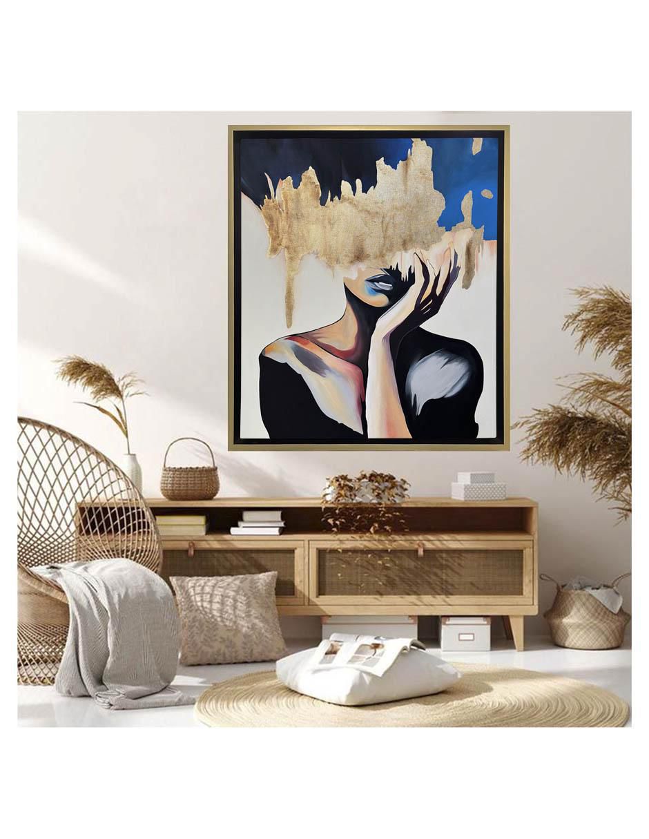 Pintura Gold Ocean Lady técnica acrílico Mar 3