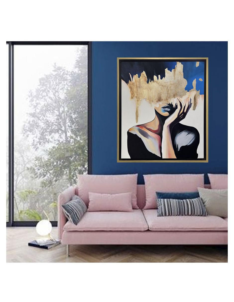 Pintura Gold Ocean Lady técnica acrílico Mar 4