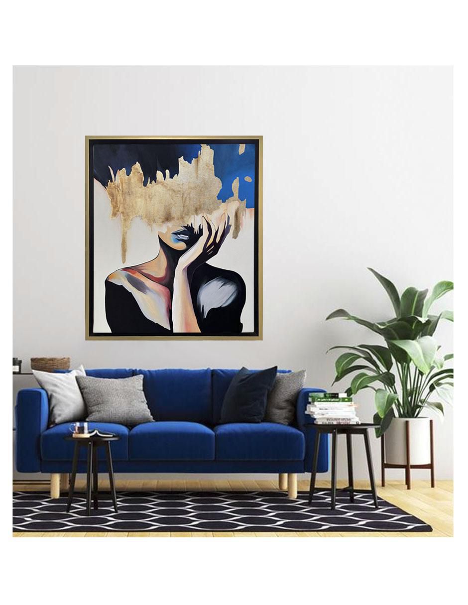Pintura Gold Ocean Lady técnica acrílico Mar 5