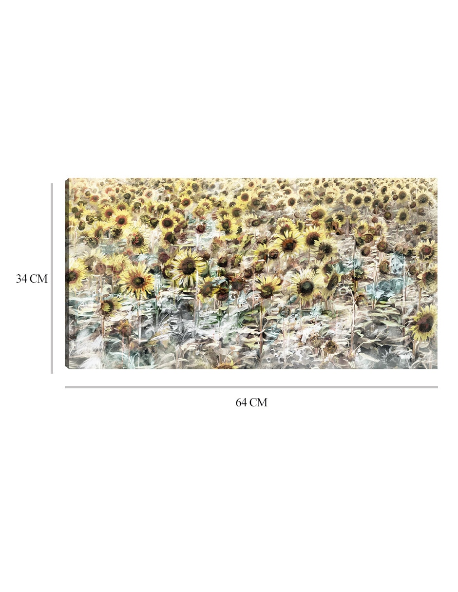 Cuadro decorativo Prado de girasol técnica mixta Girasoles 3
