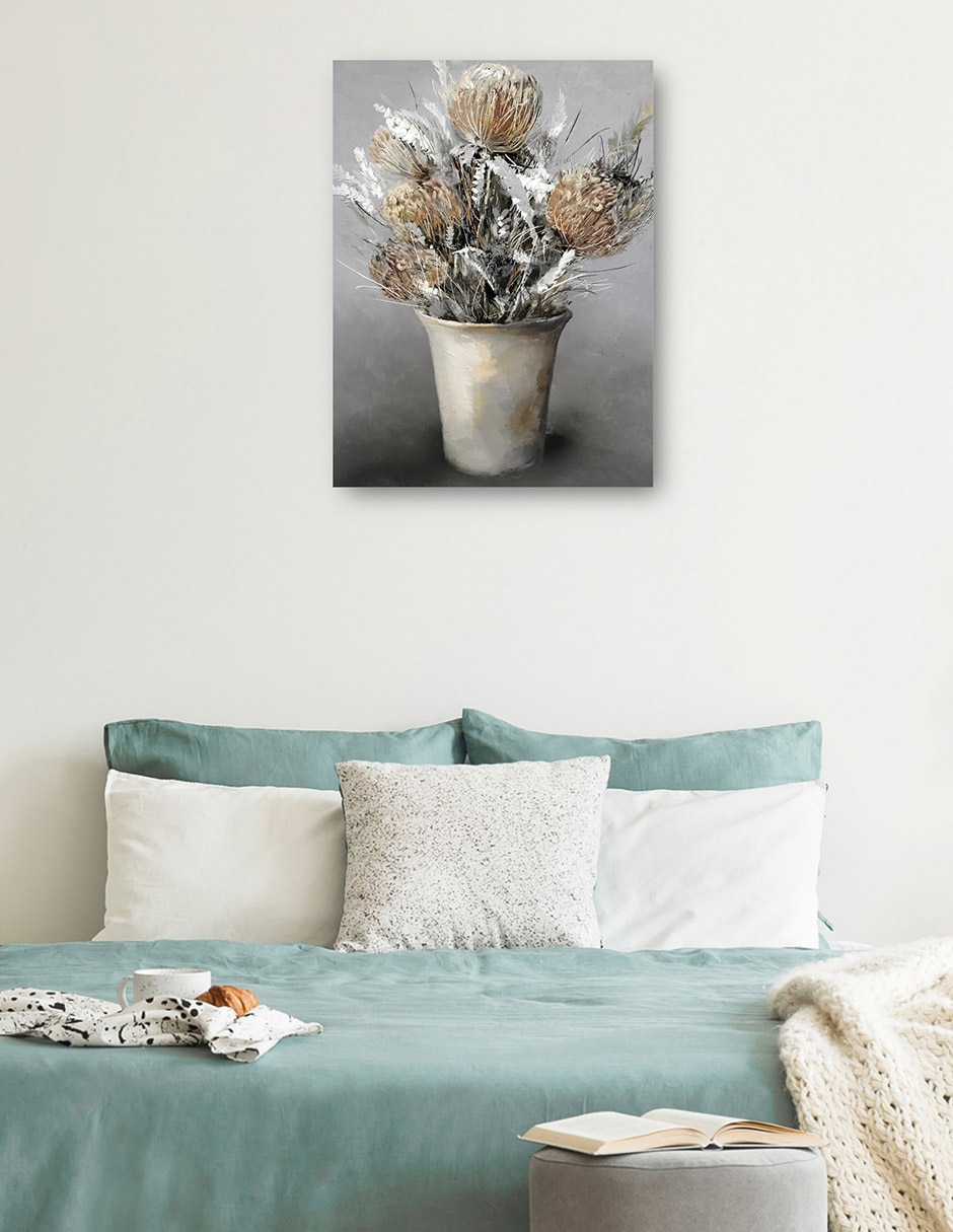 Cuadro decorativo Preciosos susurros I técnica mixta Macetas 3