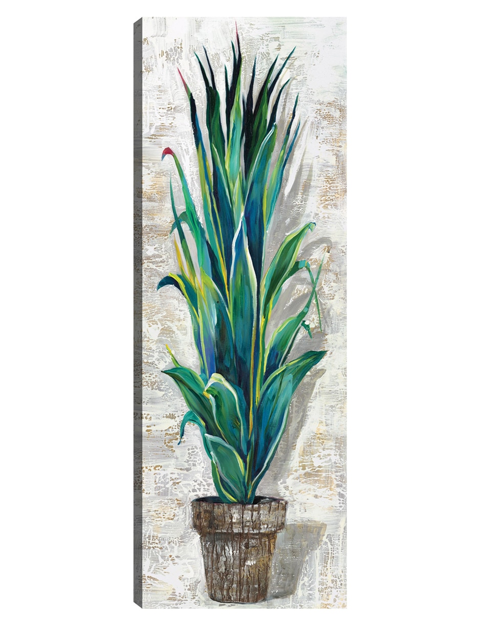 Cuadro decorativo Perfil de cactus II técnica mixta Macetas