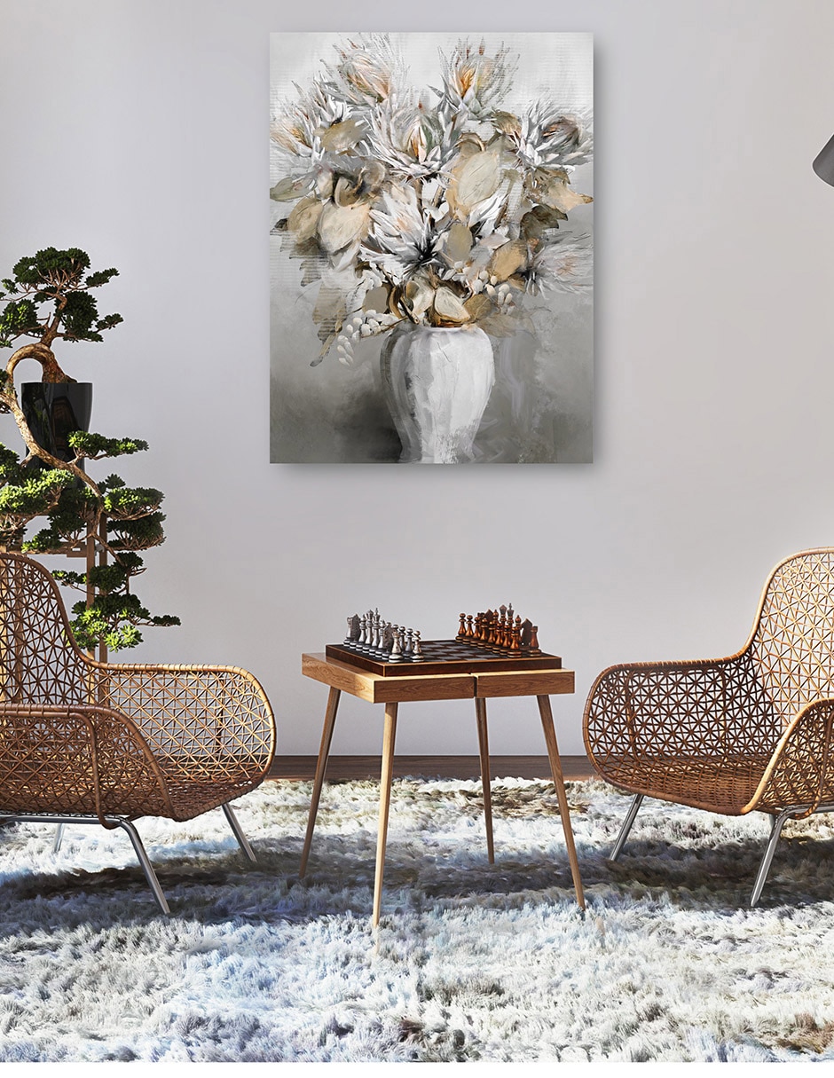 Cuadro decorativo Preciosos susurros II técnica mixta Floreros 5