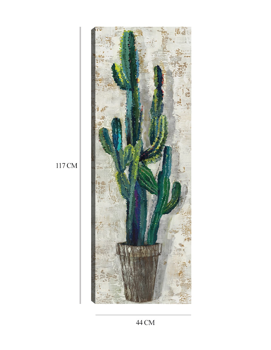 Cuadro decorativo Perfil de cactus III técnica mixta Macetas 7