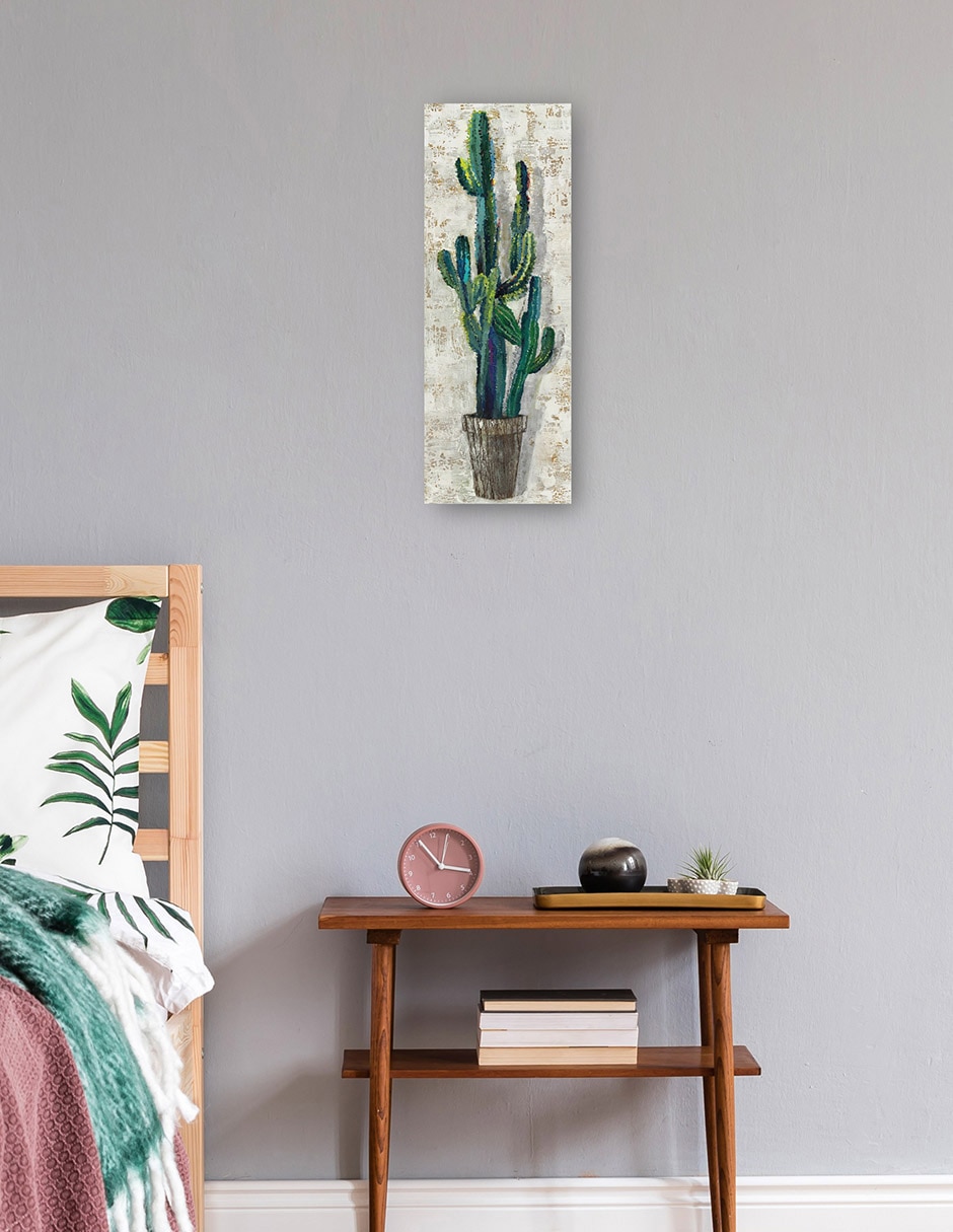 Cuadro decorativo Perfil de cactus III técnica mixta Macetas 2