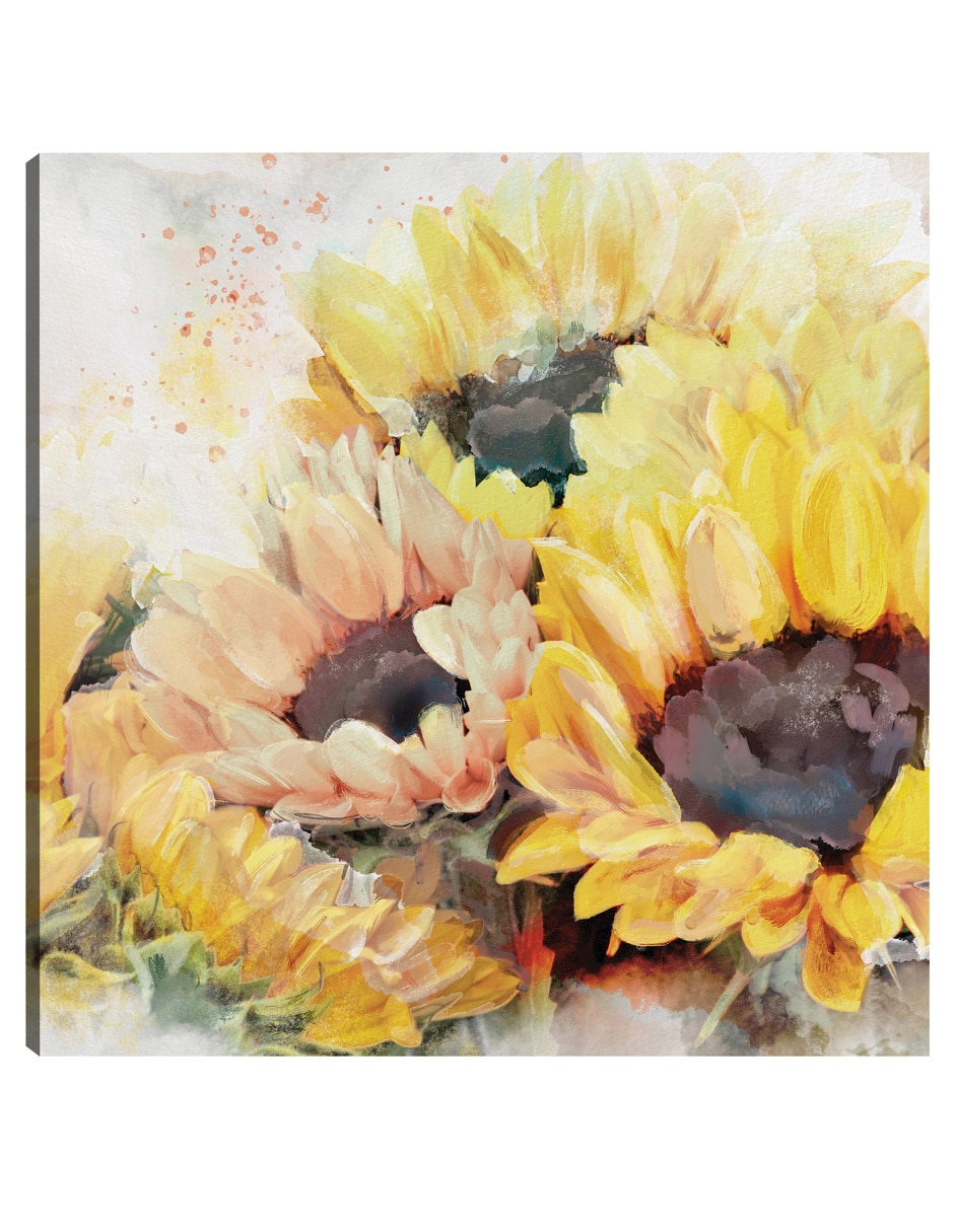 Cuadro decorativo Plaza del panel solar técnica mixta Girasoles