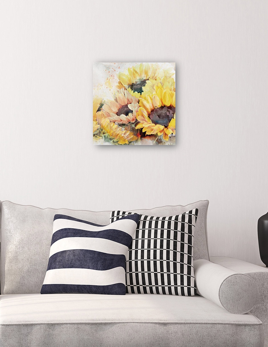 Cuadro decorativo Plaza del panel solar técnica mixta Girasoles 4