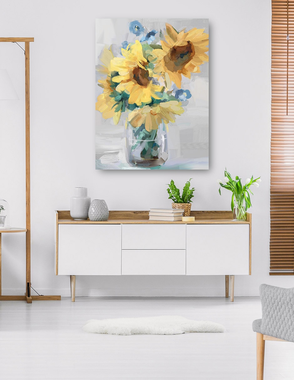 Cuadro decorativo Petite Fleurs Girasoles II técnica mixta Girasoles 6