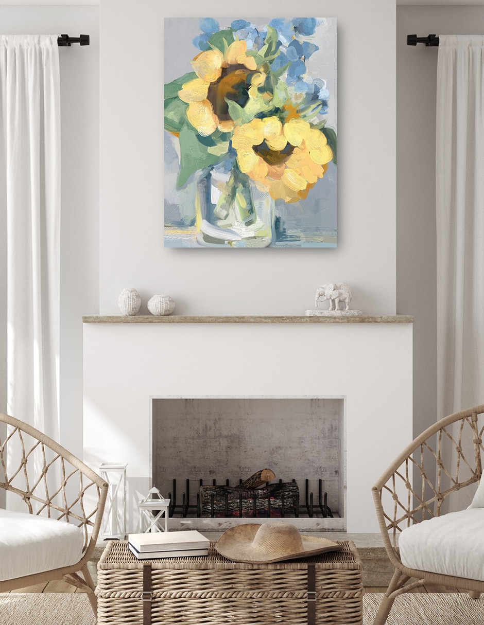 Cuadro decorativo Petite Fleurs Girasoles I técnica mixta Girasoles 4