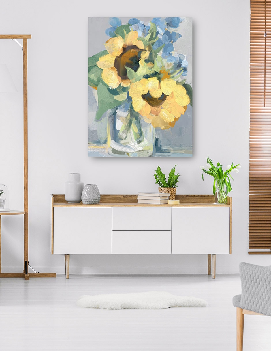 Cuadro decorativo Petite Fleurs Girasoles I técnica mixta Girasoles 6