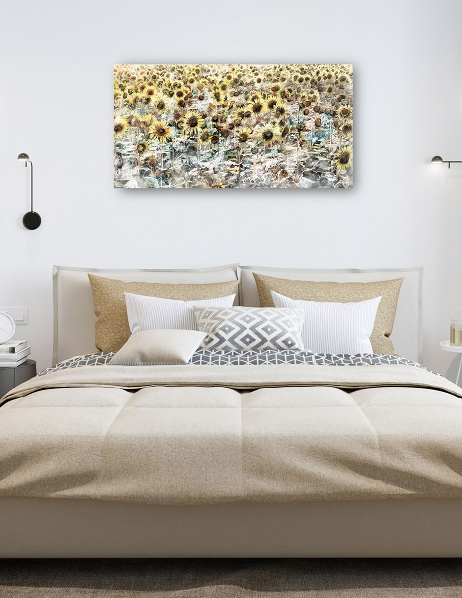 Cuadro decorativo Prado de girasol técnica mixta Girasoles 6