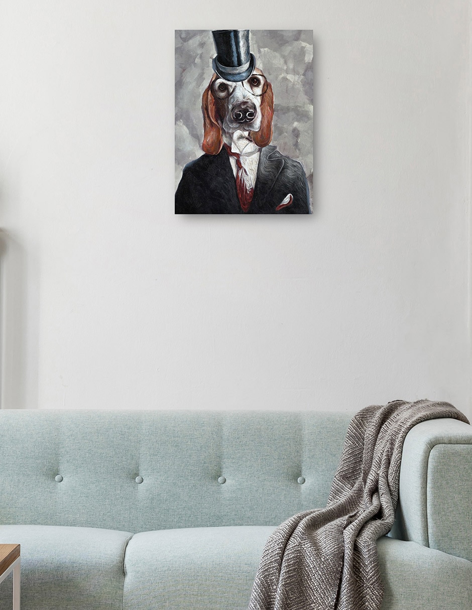Cuadro decorativo Perro esmoquin III técnica mixta Animales Domésticos 3