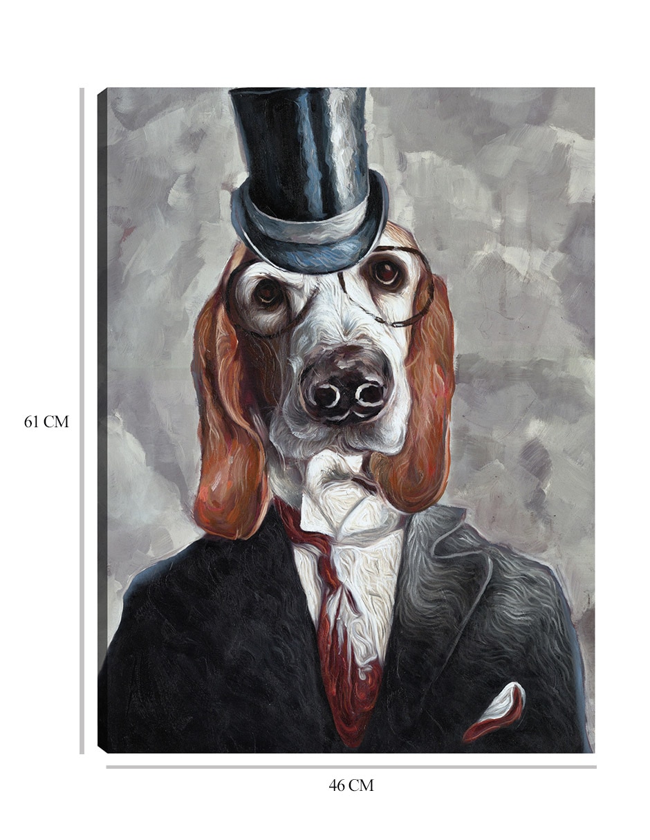 Cuadro decorativo Perro esmoquin III técnica mixta Animales Domésticos 2