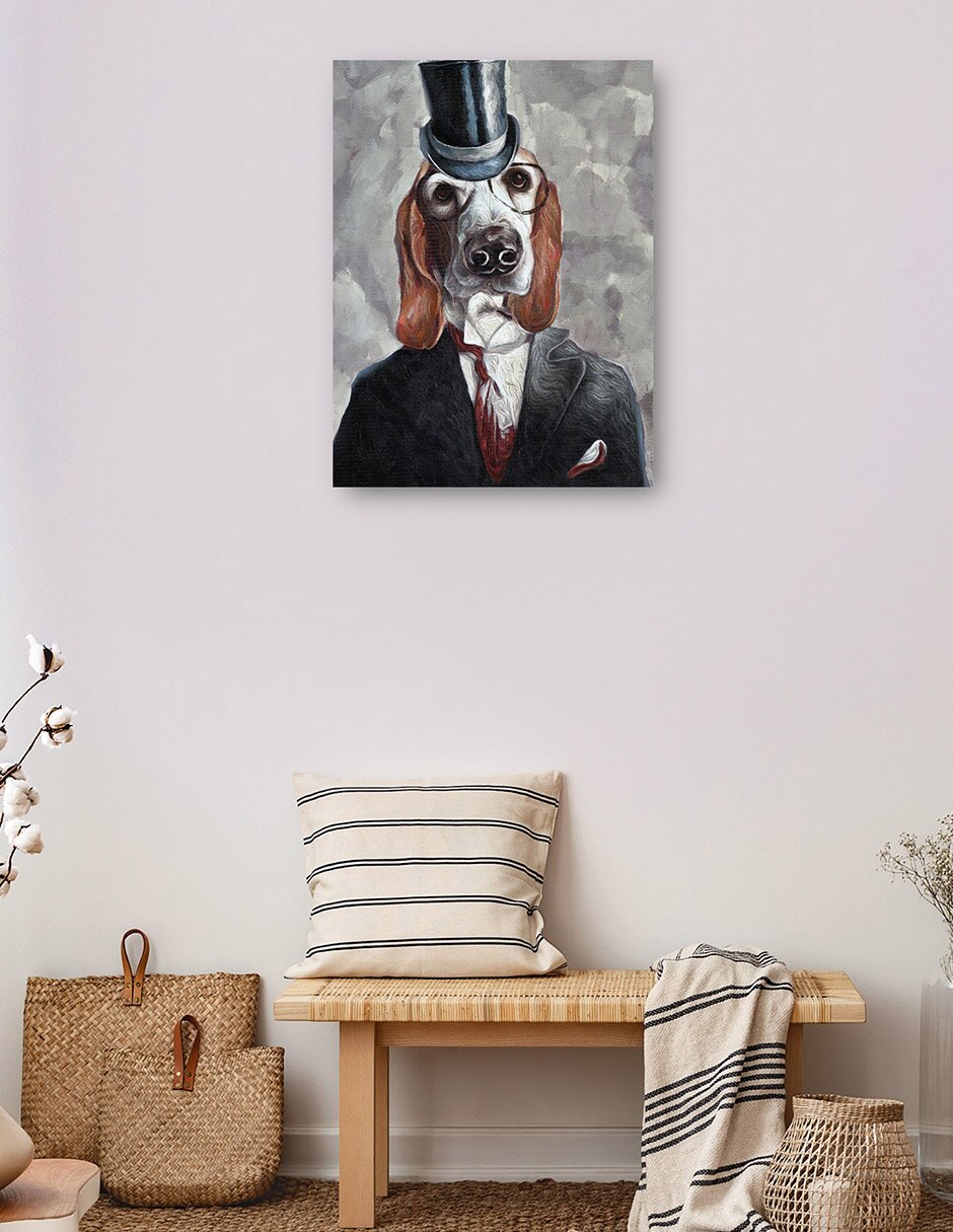 Cuadro decorativo Perro esmoquin III técnica mixta Animales Domésticos 4