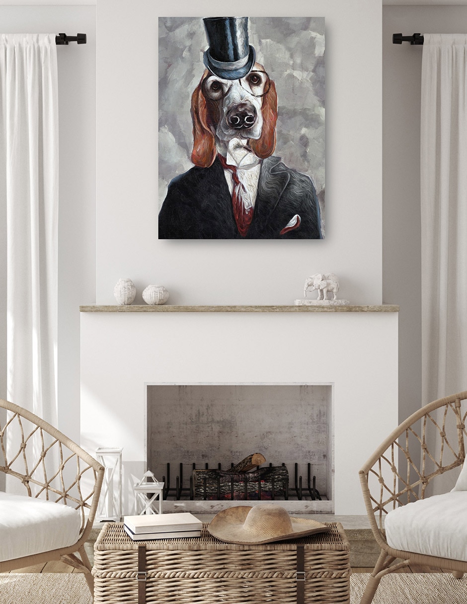 Cuadro decorativo Perro esmoquin III técnica mixta Animales Domésticos 5