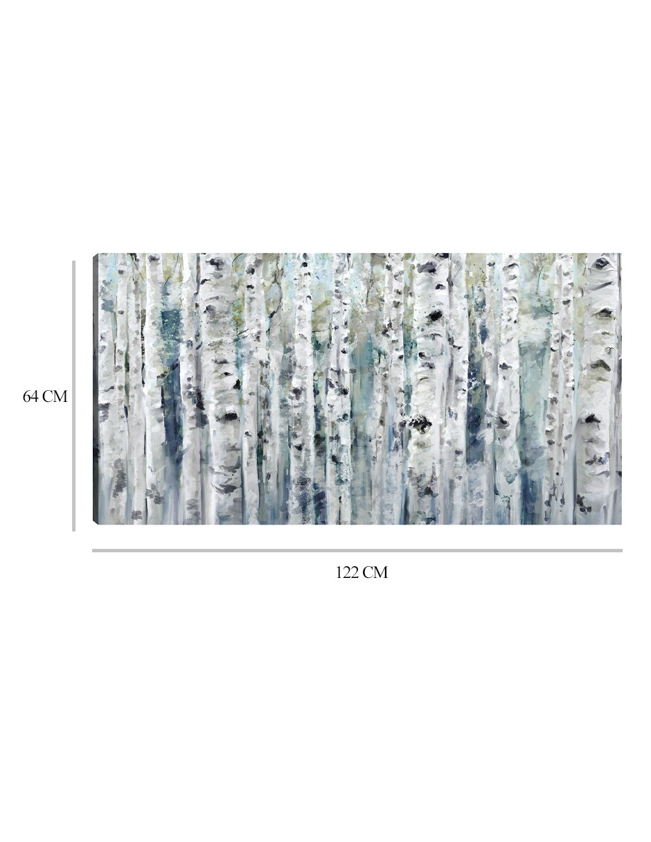 Cuadro decorativo Primavera abedules índigo técnica mixta Bosques 9