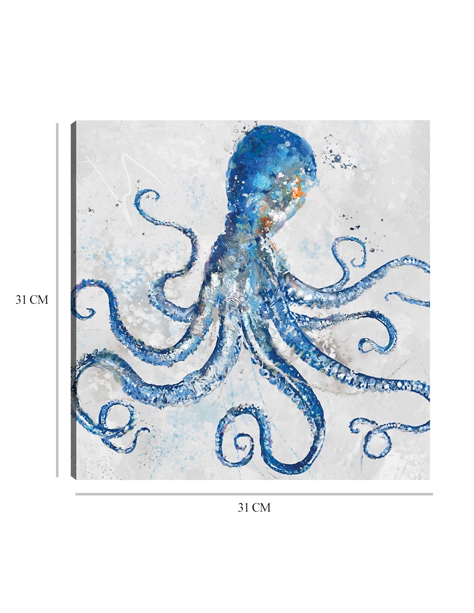 Cuadro decorativo Pulpo técnica mixta Animales Marinos 2