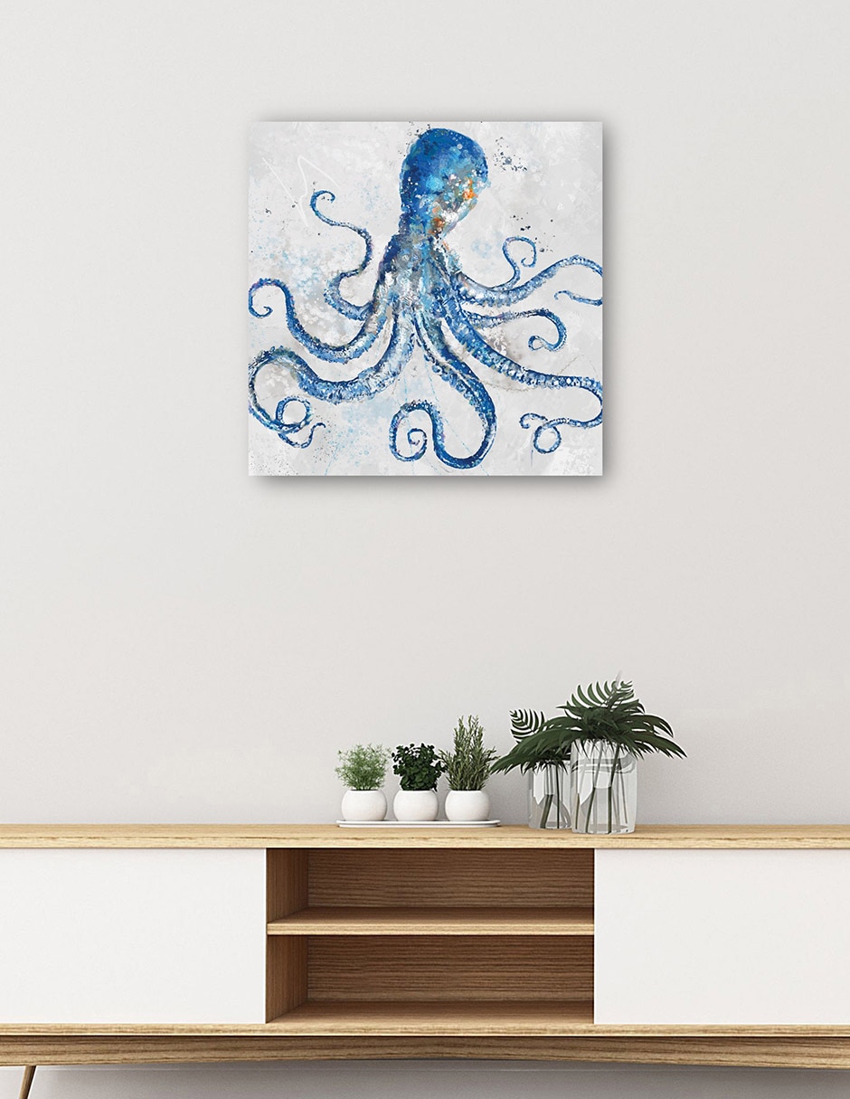 Cuadro decorativo Pulpo técnica mixta Animales Marinos 6