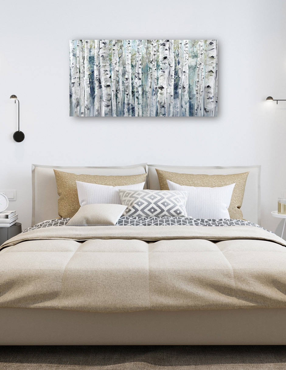 Cuadro decorativo Primavera abedules índigo técnica mixta Bosques 6
