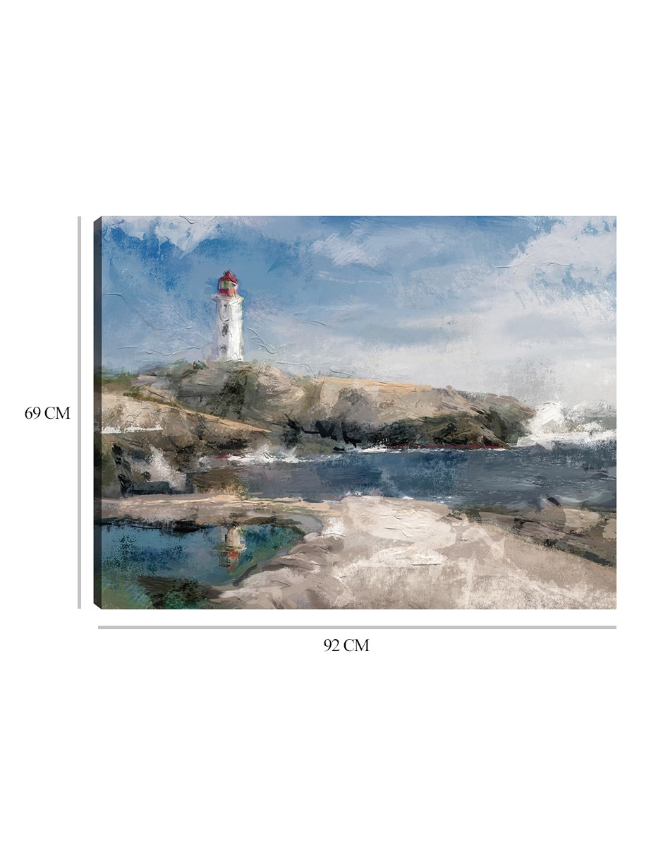 Cuadro decorativo Puerto seguro técnica mixta Faros 9