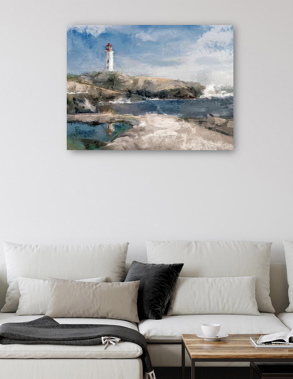 Cuadro decorativo Puerto seguro técnica mixta Faros 5