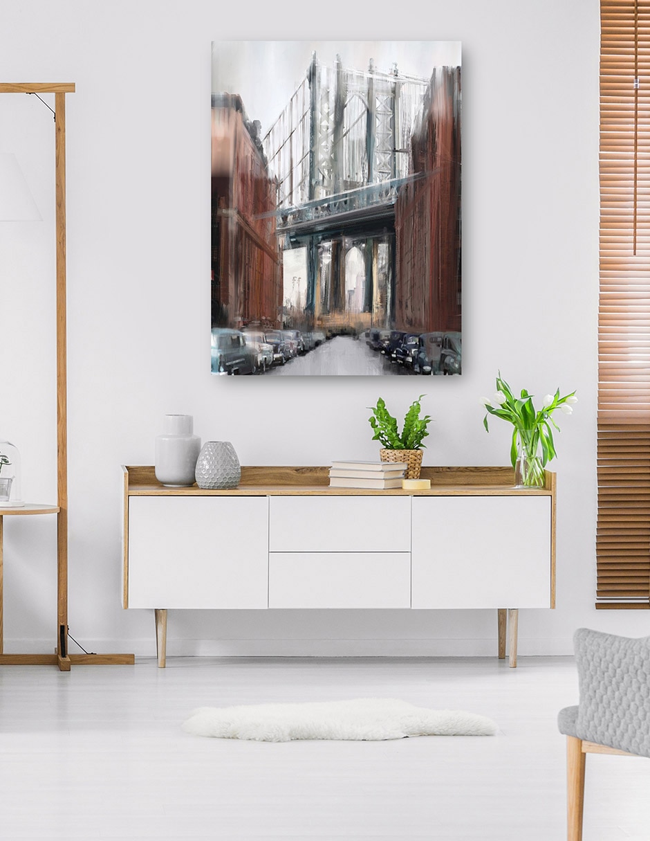 Cuadro decorativo Puente de Manhattan técnica mixta Puentes 6