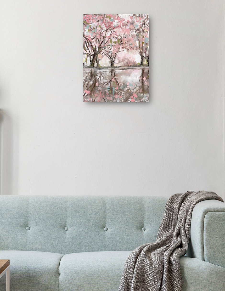 Cuadro decorativo Reflejos de flor rosa técnica mixta Lagos 2