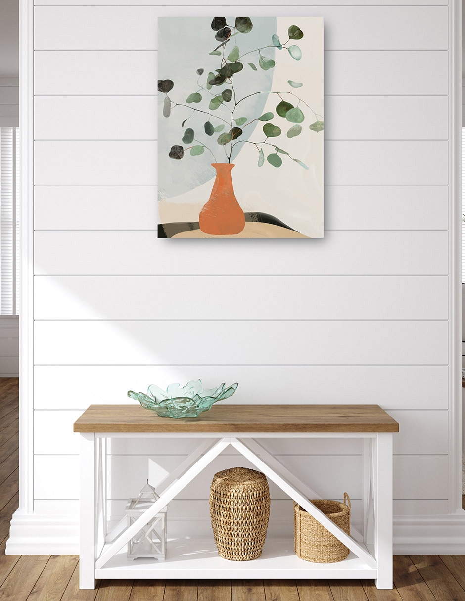 Cuadro decorativo Rama de eucalipto técnica mixta Floreros 4